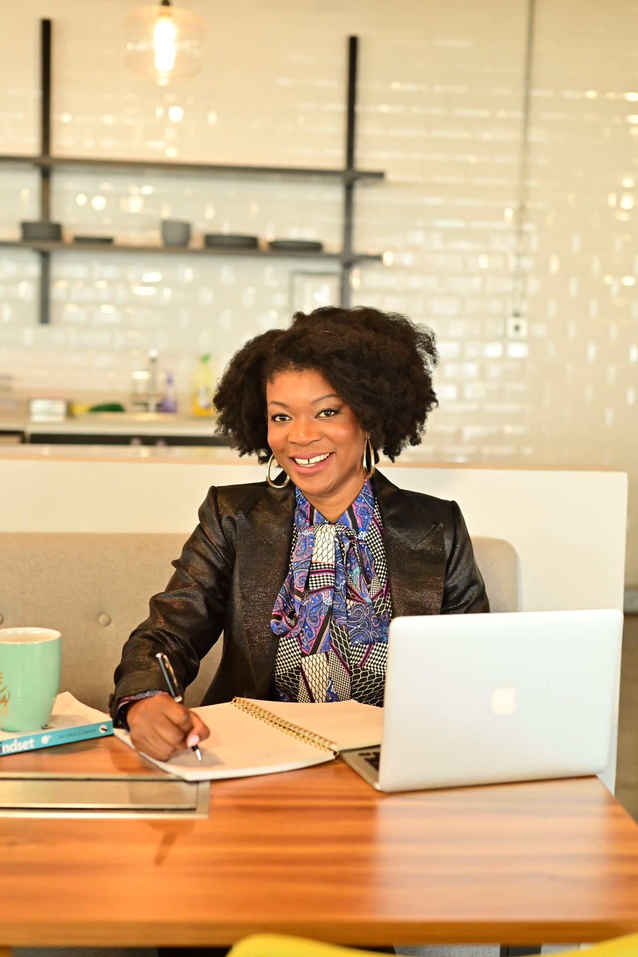 Lydia at her desk